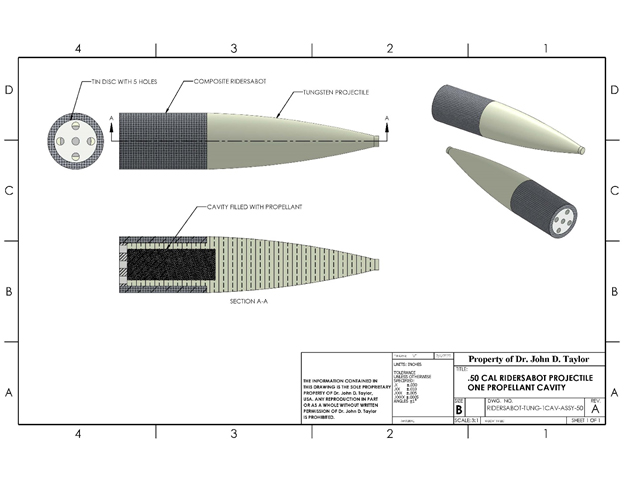 Supercavitating Firearm Tungstem Projectile Design
