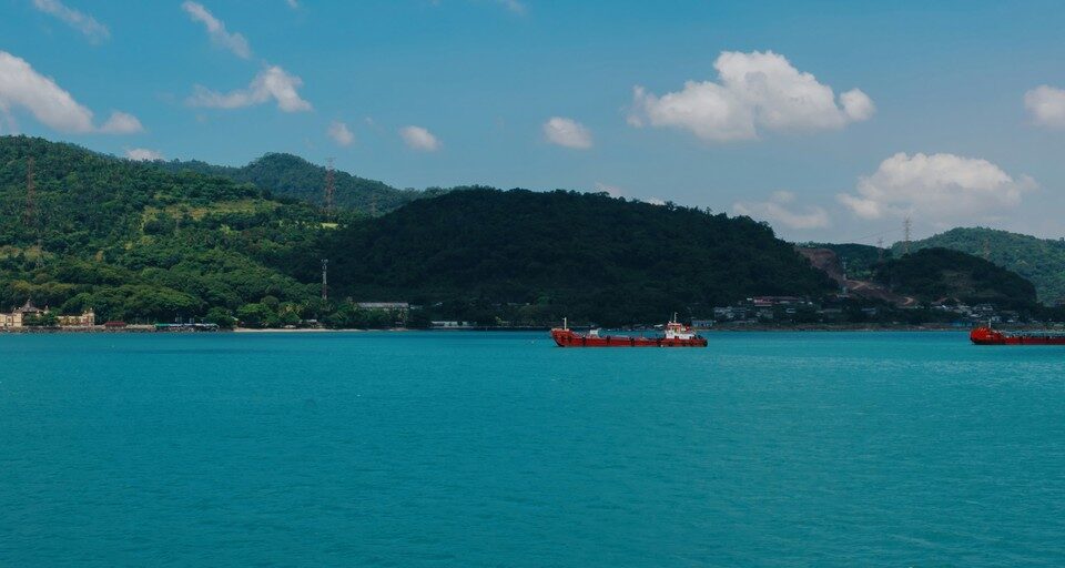 Cargo ships at anchor representing China tungsten export restrictions affecting defense supply chains